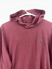 Adidas Men’s Small Dry Fit Maroon Striped Poly Cotton Blend L/S Hoodie T-shirt