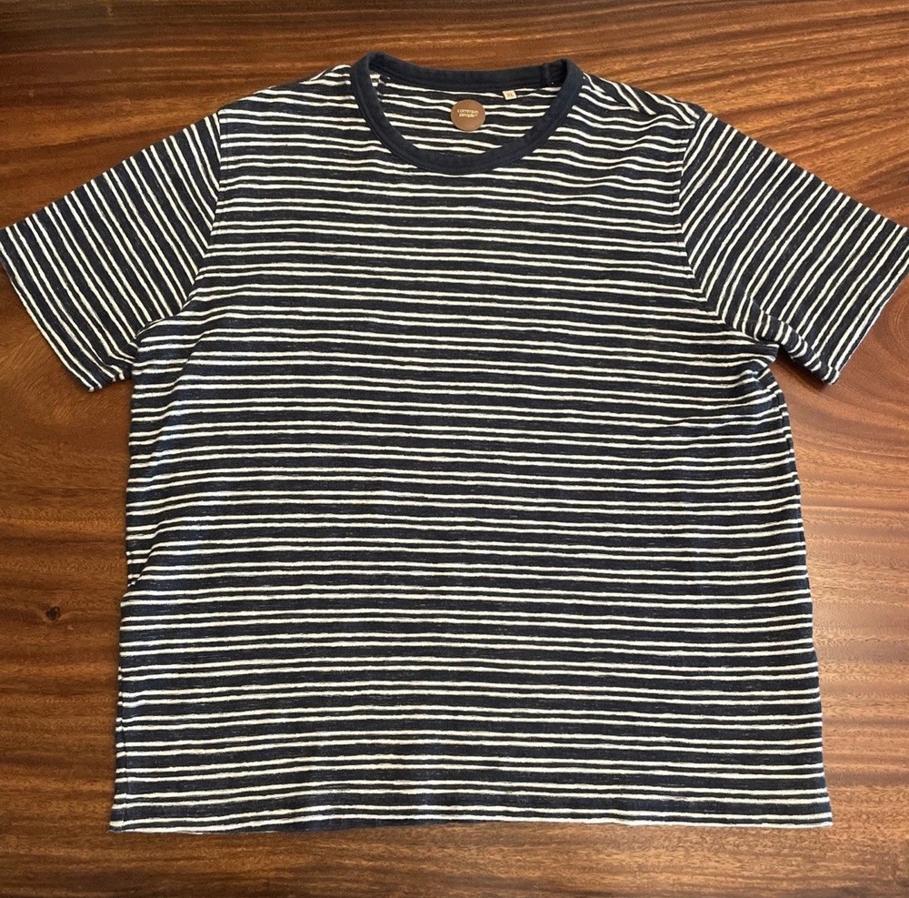 Common People T-Shirt Men’s XL Navy Striped NWT Short Sleeve Super Soft Crew