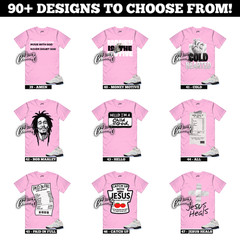 5 Medium Soft Pink White Black Foam Triple Sneaker T Shirt