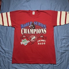 Logo 7 CINCINNATI REDS 1990 T-Shirt XL Jersey World Series Champions Logo VTG