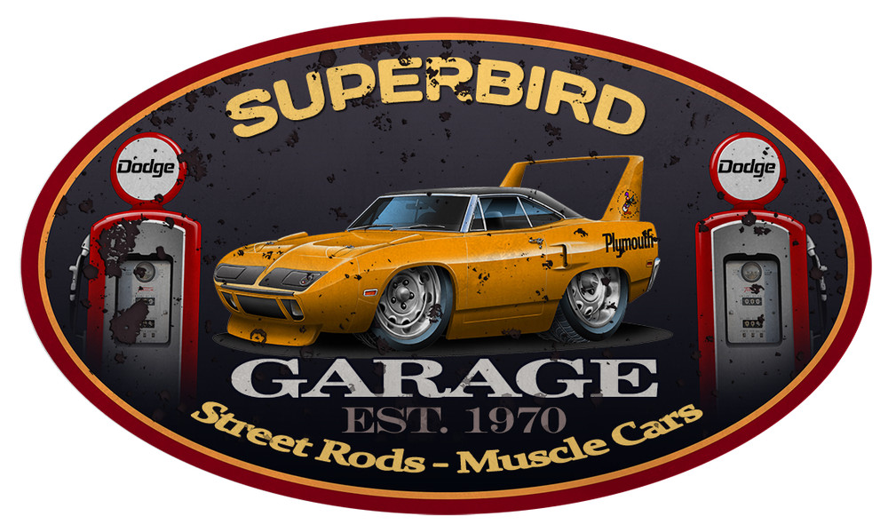 Plymouth Superbird Muscle Car Garage Sign Wall Art Graphic Sticker