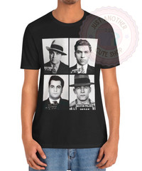 Mafia Icon Mugshot T-Shirt ✩ Al Capone, Lucky Luciano, Whitey Bulger, John Gotti