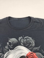 Gothic Woman Skull Graphics Mens XL Black Cotton T-shirt