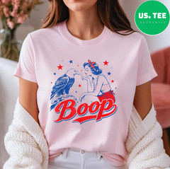 Funny Hand Boop Nose Girl Eagle Funny Patriotic 4th of July T-Shirt