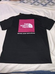 NWT THE NORTH FACE MENS S/S BOX NSE TEE LARGE BLACK/PINK