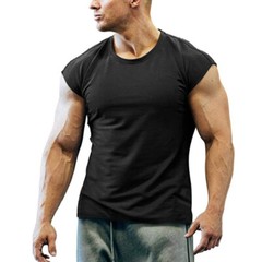Mens Crew Neck Workout Tops Bodybuilding T Shirt Fitness Gym Muscle Tee Pullover