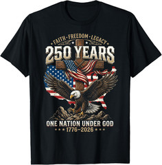 250 Years Faith Freedom Legacy Eagle 250th Anniversary USA 1 T Shirt