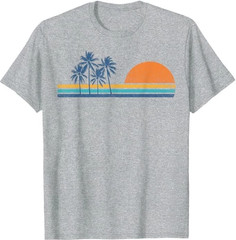 Retro 70s Sunset Palm Trees Vintage Tropical Beach Graphic T-Shirt 2