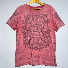 Affliction Live Fast Y2K T-Shirt Mens Size XL Cotton Red MMA Grunge Goth Skull