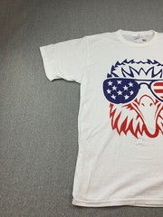 Port & Company Patriotic Eagle T-Shirt Mens L White Red Blue Sunglasses Cool