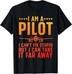 Funny Pilot Design for Men Women Aviation Airplane Pilot T-Shirt