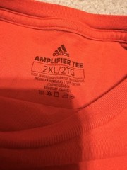 Adidas Amplifier Tee Long Sleeve Shirt Mens 2XL Orange Crew Neck Cotton Gym