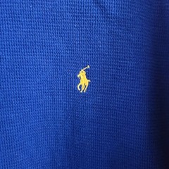 Polo Ralph Lauren Mens XL Blue Thermal Waffle Knit Long Sleeve Poly/Cotton Blend