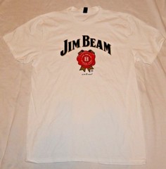 Jim Beam Bourbon Whiskey White T-Shirt NWOT New