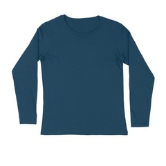 Round Neck Navy Blue Color Mix Size Full Sleeve Casual Wear T shirt For Men