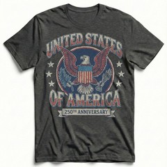 United States Of America 250th Anniversary Eagle Crest Vintage T-Shirt