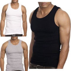 6-12 Packs Men 100% Cotton Ribbed Tank Top A-Shirt Wife Beater Undershirts Lot