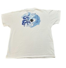 The Nike Tee Chinese Dragon Vs Tiger T-shirt Size Medium White Blue Short Sleeve