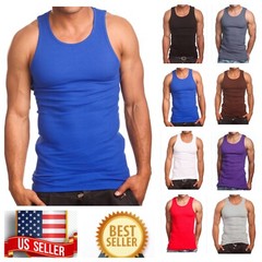 3Pack Lot 3X-5XL T-Shirt Wife Beater Tank Top Big Size Cotton A-Shirt Gym Muscle