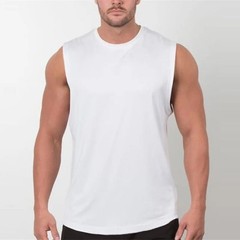Mens Cotton Sleeveless T Shirt Tank Solid Blank Hot Summer Gym Cool Comfort