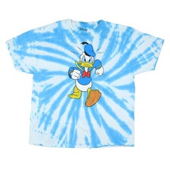 Disney Donald Duck Men’s Angry Walk Spiral Tie-Dye Blue T-Shit New