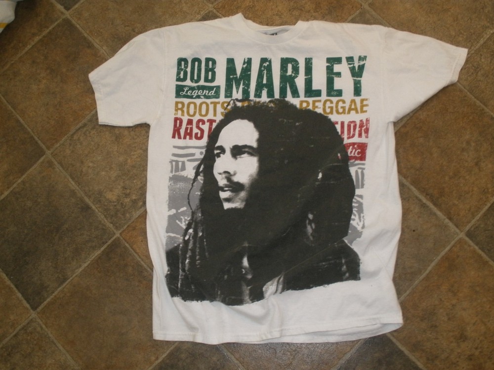 Vintage Adult White T-Shirt M Bob Marley Legend (see description)(81A)