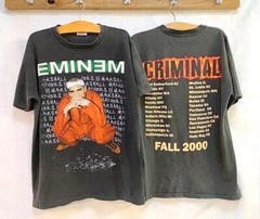 Vintage 90’s Eminem Shirt Criminal Tour 2000 Retro 2 Side Black Unisex Tshirt