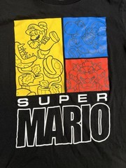 Super Mario T-Shirt Charcoal Graphics Size XL (14/16) Very Good