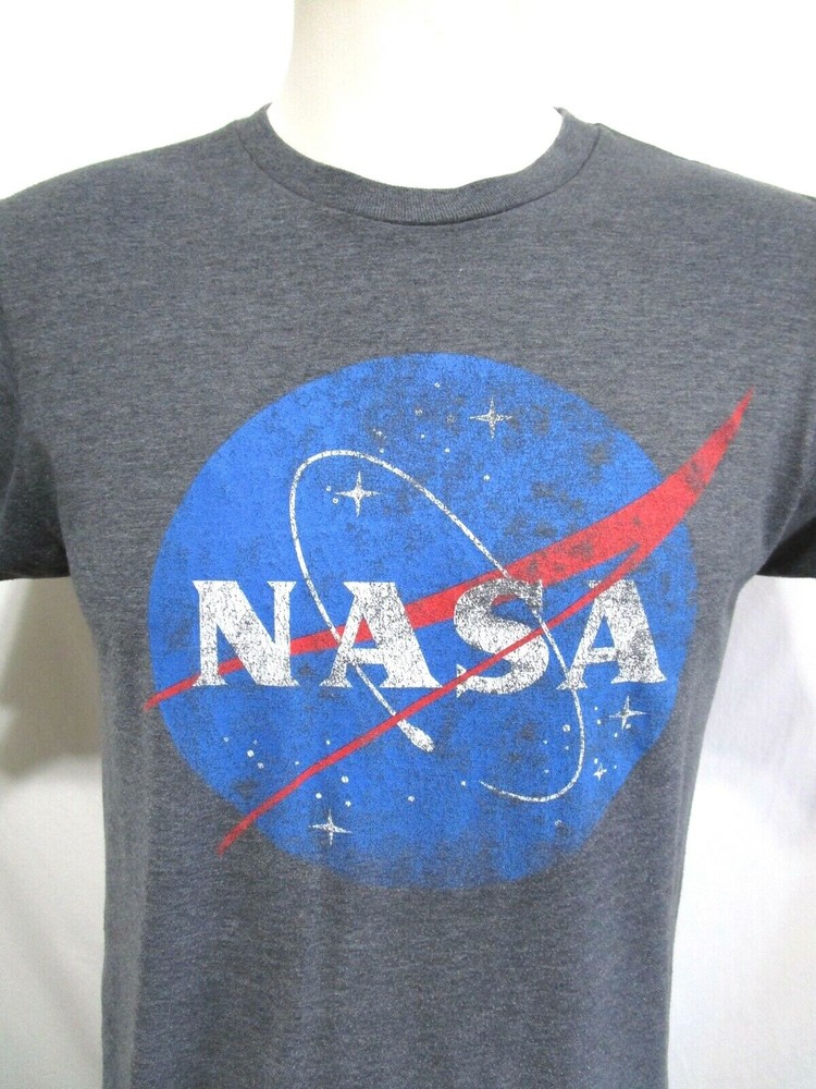 N.A.S.A. Logo Heather Gray T Shirt Men Size M