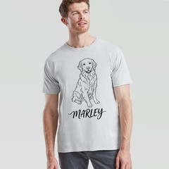 Personalised Unisex T Shirt Custom Pet Photo And Name Dog Cat Portrait Tee