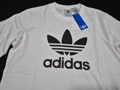 Adidas Classic Cotton Originals Men’s T-Shirt Trefoil Logo -White Black IV5353