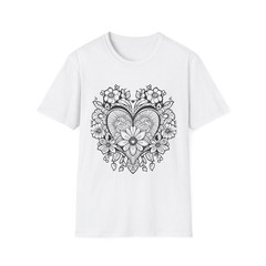 Paint your own shirtsFloral Heart Mandala T-Shirt | Flower Lace Heart Design