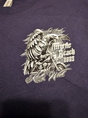 Mens Tshirt DK Blue Myrtle Beach Rally Week Biker LARGE 86th Annual Cycle F17