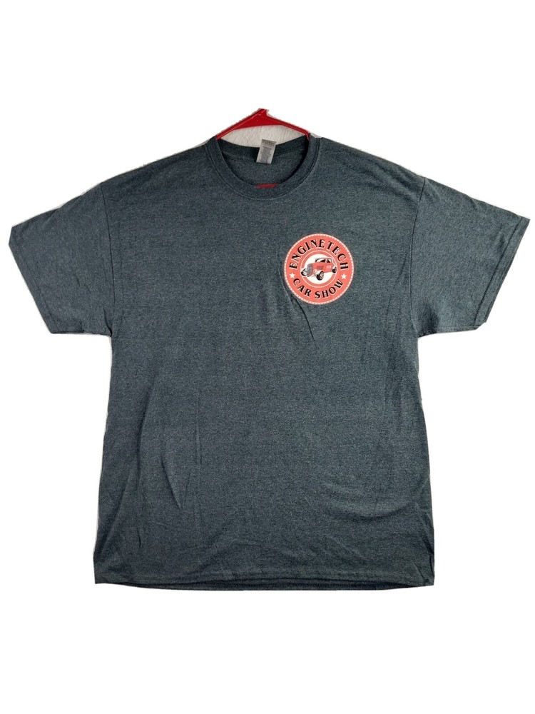 Engine Tech Hot Rod Custome Car Show Graphics Mens Gray T-shirt Size 4XL
