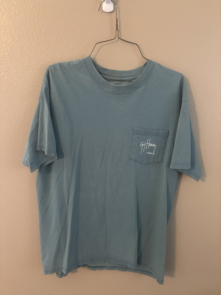 Guy Harvey Tshirt Light Blue Mens L Vintage 100% Cotton