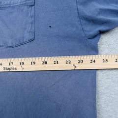 Distressed Pocket T-Shirt Mens Faded Blue Short Sleeve Crewneck 2XL