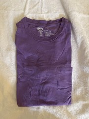 Stussy Vintage Purple Pocket T Shirt Sz M 100 % Authentic