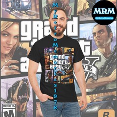 Grand Theft Auto V 5 GTA Box Art Design Black T-Shirt S-5XL New Lower Price!!