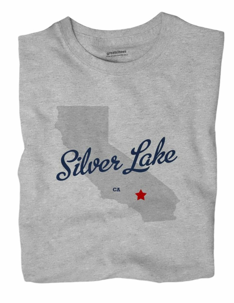 Silver Lake California CA T-Shirt Los Angeles MAP
