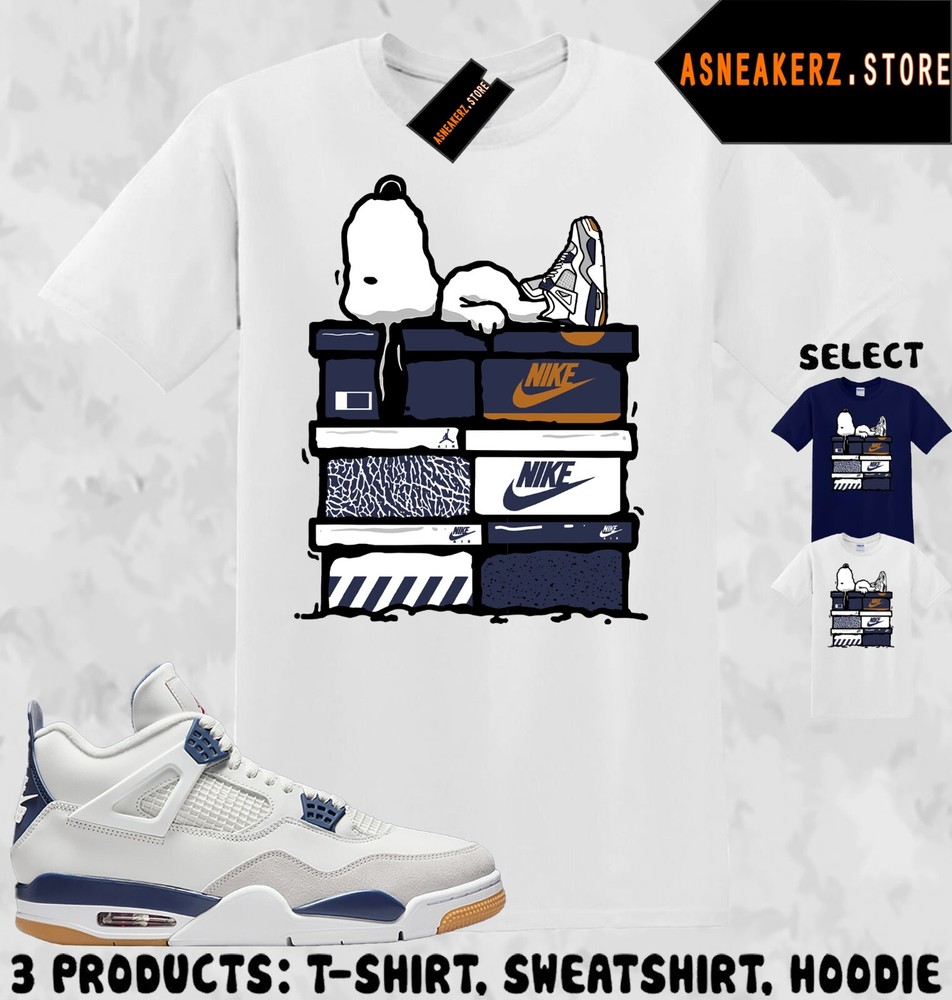 Shirt To Match AJ 4 SB Navy Sneaker Matching Tee Sneakerhead S Dog T-Shirt