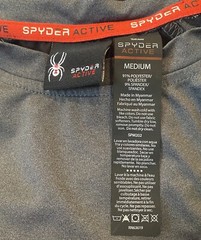 Spyder Mens Black Gray Breathable Quick Dry Performance T-shirt Top Size Medium