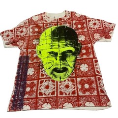 MENS HELLRAISER PINHEAD ALL OVER PRINT RARE GLOW IN DARK HALLOWEEN SHIRT SIZE XL