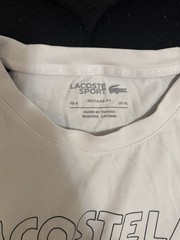 Lacoste Sport Men’s XL White Regular Fit Crocodile Logo Graphic Crew T-Shirt