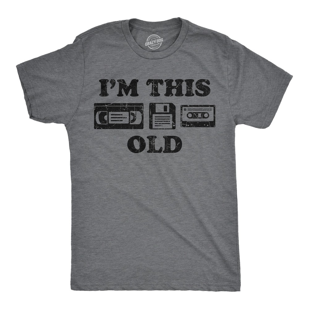 Mens Funny T Shirts Im This Old Sarcastic Retro Video Tape Graphic Novelty Tee