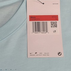 Nike Shirt Mens Large Sky Light Blue Swoosh Graphic Sportswear Cotton New Tee 44