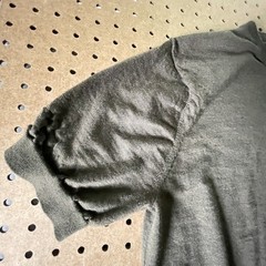 Suitsupply Shirt Mens Medium Olive Green Merino Wool Crew Neck Ribbed Knit