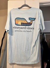 Vineyard Vines Panama City Beach Whale Pocket T-Shirt Blue Men’s M