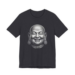 Laughing Buddha Head T-Shirt | Happy Buddhist Zen Unisex Graphic Unisex Tee