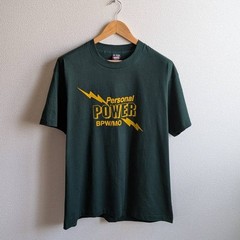 90s Vintage FRUIT OF THE LOOM T-Shirt XL Personal Power Green USA Made Single St