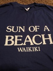 Vintage 70s 80s Sun Of A Beach Waikiki Shirt Hanes 50/50 USA Made Single Stitch
